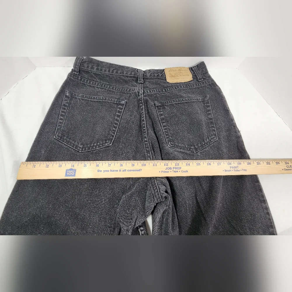 VINTAGE 90s EDDIE BAUER OUTDOORS WOMEN'S JEANS, SIZE 12, BLACK